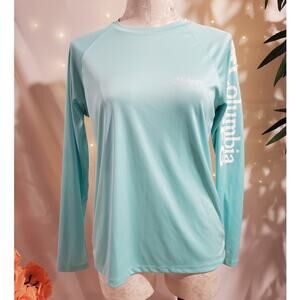 Columbia PFG Womens Tidal Tee II UPF 50 Long Sleeve Shirt Size M Blue Fishing